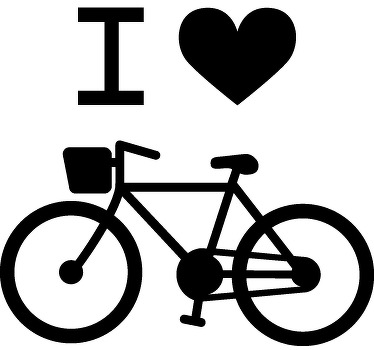 Poster ciclismo vinil decorativo eu amo bicicletas - TenStickers