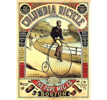 Poster ciclismo vinil com publicidade antiga de bicicletas - TenStickers