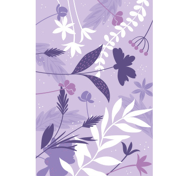 Poster de plantas flores roxas - TenStickers