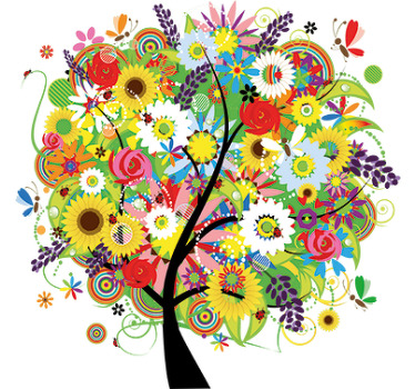 Poster árboles vinilo decorativo árbol verano - TenVinilo