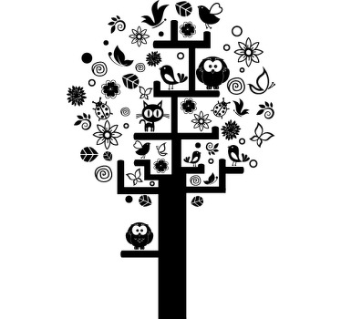 Poster árboles vinilo decorativo árbol frondoso - TenVinilo