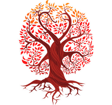 Poster árboles Árbol de la vida rojo - TenVinilo