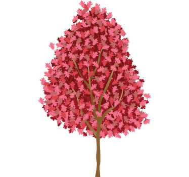 Poster árboles árbol con flores rosas - TenVinilo