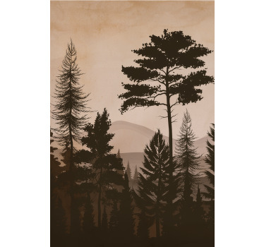 Poster árboles bosque cálido estilo escandinavo - TenVinilo