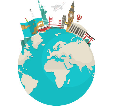 Poster mapamundi mapa de turismo mundial - TenVinilo