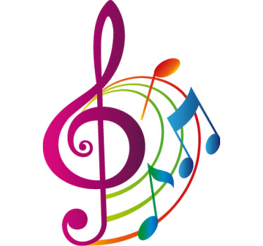 Poster musicales vinilo decorativo clave de sol colorido - TenVinilo