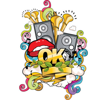 Poster musicales vinilo decorativo grafitti musical - TenVinilo