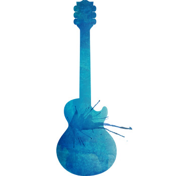 Poster musicales vinilo decorativo guitarra salpicada - TenVinilo