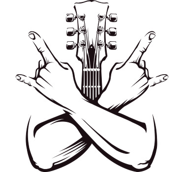 Poster musicales signo de manos cruzadas rock - TenVinilo