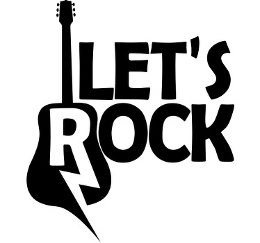 Poster musicales guitarra y texto de rock - TenVinilo