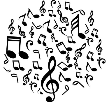 Poster musicales vinilo notas musicales - TenVinilo