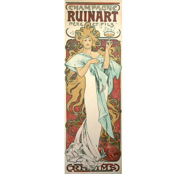 Poster vintage póster adhesivo champán ruinart - TenVinilo