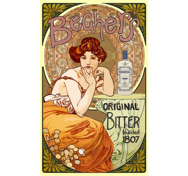 Poster vintage vinilo decorativo estilo modernista - TenVinilo