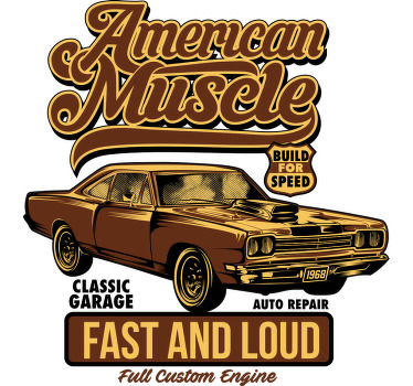 Poster vintage vinilo decorativo coche clásico americano - TenVinilo