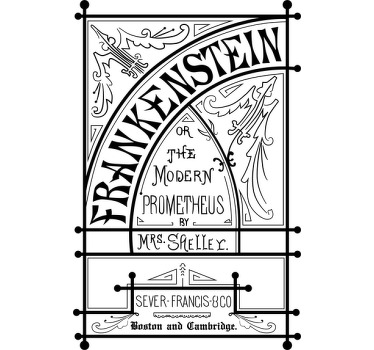 Poster vintage vinilo decorativo frankenstein libro - TenVinilo