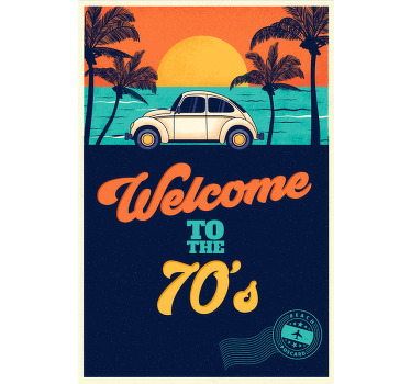 Poster vintage bienvenido a los 70 sticker - TenVinilo