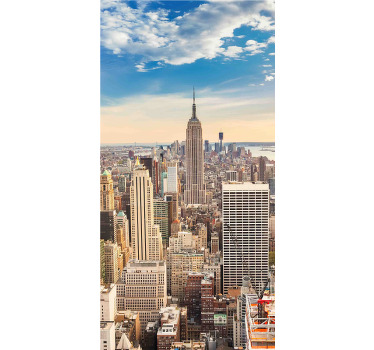 Poster paisajes vinilo puerta rascacielos nueva york - TenVinilo