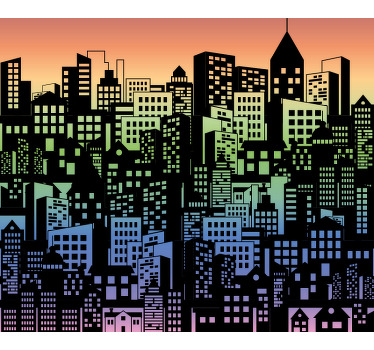 Poster paisajes sticker para puerta de closet multicolor - TenVinilo