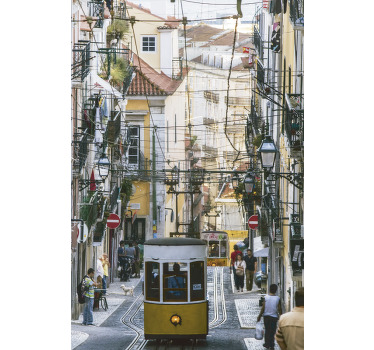 Poster paisajes fotomural tranvía de lisboa - TenVinilo
