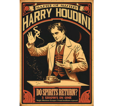 Vintage poster of houdini the escape artist - TenStickers