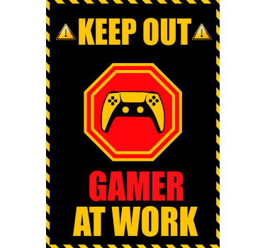 Gaming poster „gamer“ bei der arbeit - TenStickers