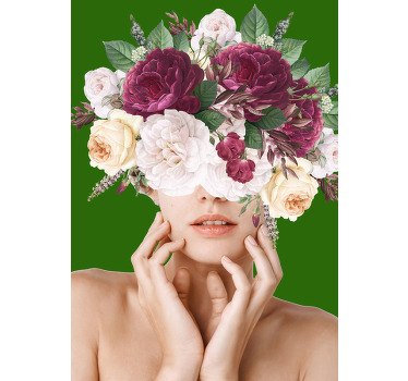 Flores plakát virágos nővel - TenStickers