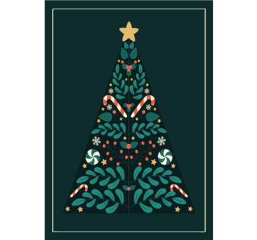Christmas poster christmas tree art print - TenStickers