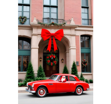 Christmas poster winter car scene - TenStickers