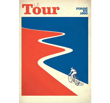 Poster cyclisme vintage "tour" - TenStickers