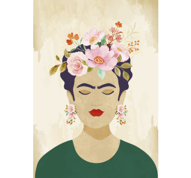 Art poster woman with flowers - TenStickers