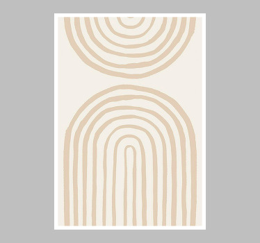 Art poster soft lines in beige - TenStickers