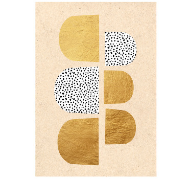 Golden abstract art poster - TenStickers