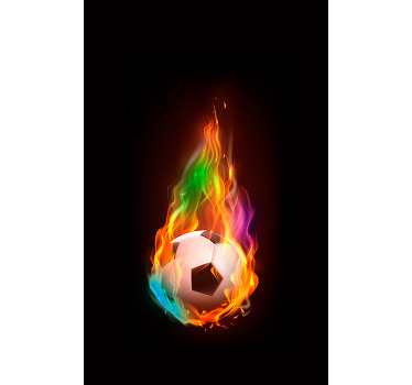 Football poster with colorful fireball design - TenStickers