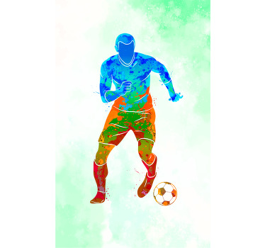 Football poster watercolor player artwork - TenStickers