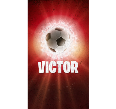 Football poster with personalized fireball design - TenStickers