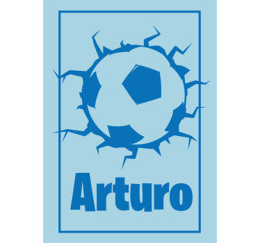 Football poster ball breaking wall - TenStickers