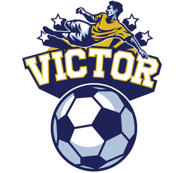 Football poster customizable kids room ball - TenStickers