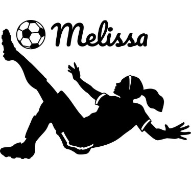 Football poster customizable female soccer player - TenStickers