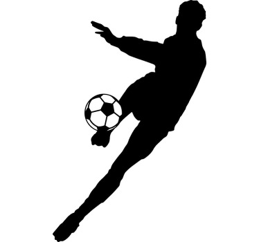 Football poster silhouette of a player kicking ball - TenStickers