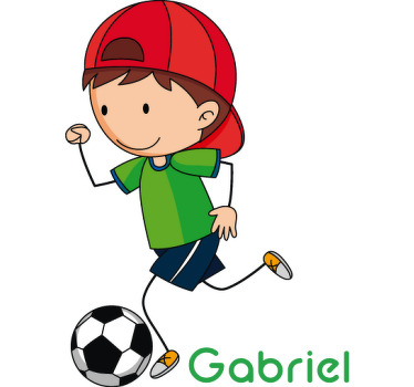 Football poster customizable child ball - TenStickers