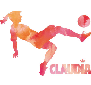 Poster fútbol jugadora de fútbol chutando - TenVinilo