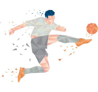 Football poster abstract professional player - TenStickers