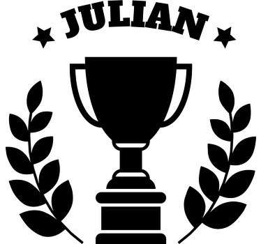 Football poster with name trophy - TenStickers