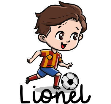 Football poster kid soccer player with name - TenStickers