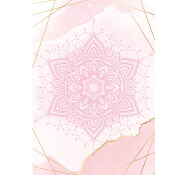 Zen poster pink watercolor mandala art print - TenStickers