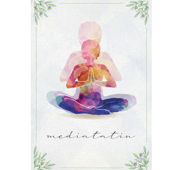 Zen poster meditation silhouette - TenStickers