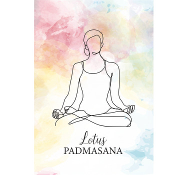 Zen poster meditation pose line art - TenStickers