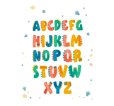 Poster Alphabet mit Dinosaurier Design - TenStickers