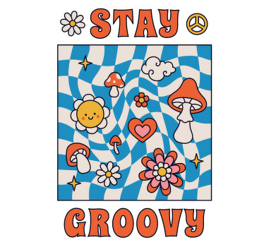 Farverig Stay Groovy plakat - TenStickers