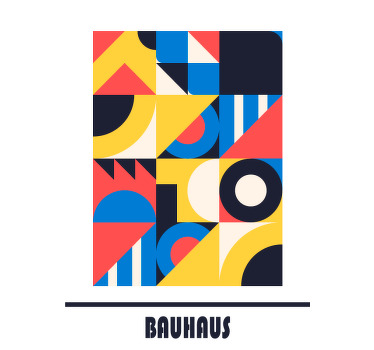 Geometrisk bauhaus plakat - TenStickers
